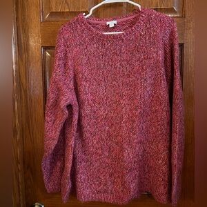 J. Jill 2X Wool Blend Pink Knit Crew Neck Pullover Sweater